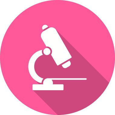 Mikroskop Glyph Gölge Vektör Simgesi Tasarımı