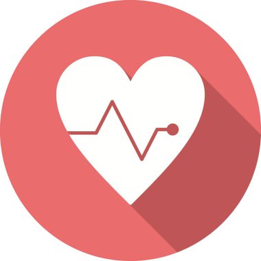 Kalp Kabartması Gölge Vektör Simgesi Tasarımı