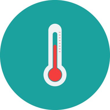 Termometre Düz Çember Vektör Simgesi Tasarımı