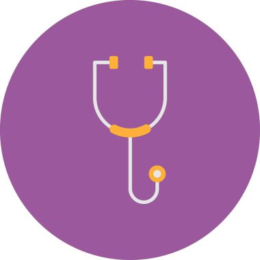 Stetoskop Düz Çember Vektör Simgesi Tasarımı