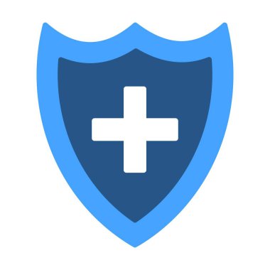 Tıbbi Kalkan Düz Vektör Simgesi Tasarımı