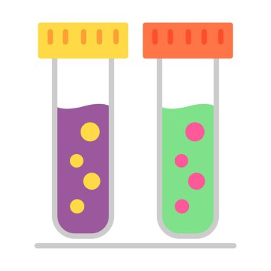 Test Tüpleri Düz Vektör Simgesi Tasarımı