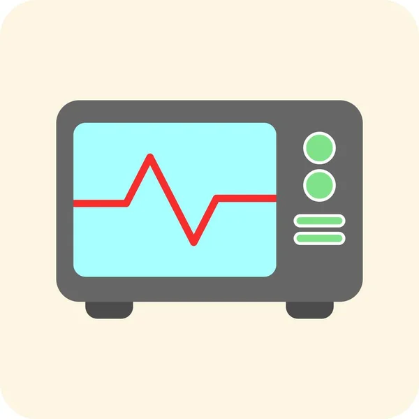 Ecg Monitor Flat Vector Icon Design — Vetor de Stock