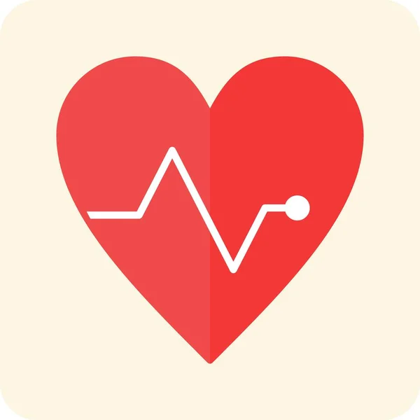 Kalp Düz Yuvarlak Vektör Simgesi Tasarımı — Stok Vektör