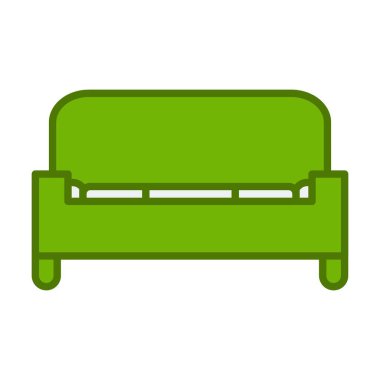 Kanepe Doğrusal Vektör Simgesi Tasarımı