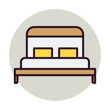 Yatak Doğrusal Vektör Simgesi Tasarımı