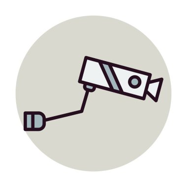 CCTV Kamera Doğrusal Vektör Simgesi Tasarımı