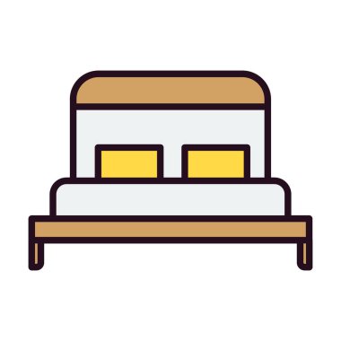 Yatak Doğrusal Vektör Simgesi Tasarımı