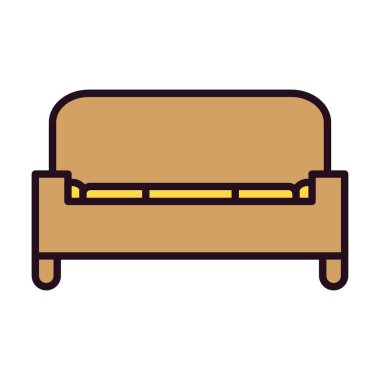 Kanepe Doğrusal Vektör Simgesi Tasarımı