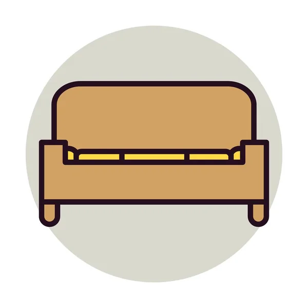 Sofa Lineáris Vektor Ikon Dizájn — Stock Vector