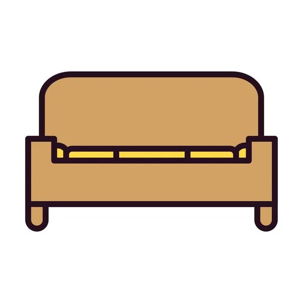 Sofa Lineáris Vektor Ikon Dizájn — Stock Vector