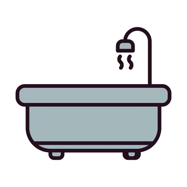 Bañera Lineal Vector Icono Diseño — Vector de stock