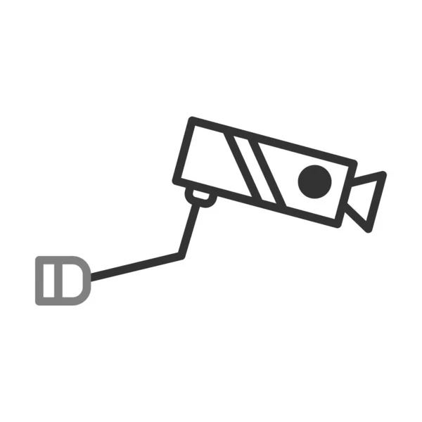 Cctv Camera Linear Vector Icon Design — Stock Vector