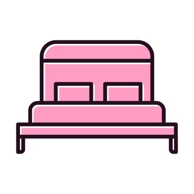 Yatak Dolu Vektör Simgesi Tasarımı