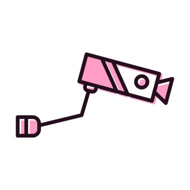 CCTV Kamera Dolu Vektör Simgesi Tasarımı