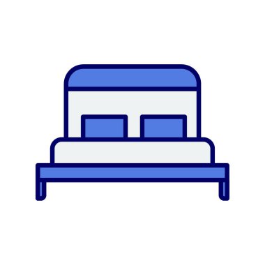 Yatak Satırı Dolu Vektör Simgesi Tasarımı