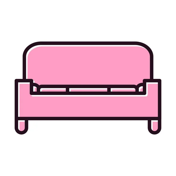 Sofa Gefüllt Vector Icon Design — Stockvektor