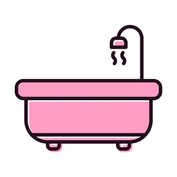 Desain Ikon Vektor Bath Tub Berisi - Stok Vektor