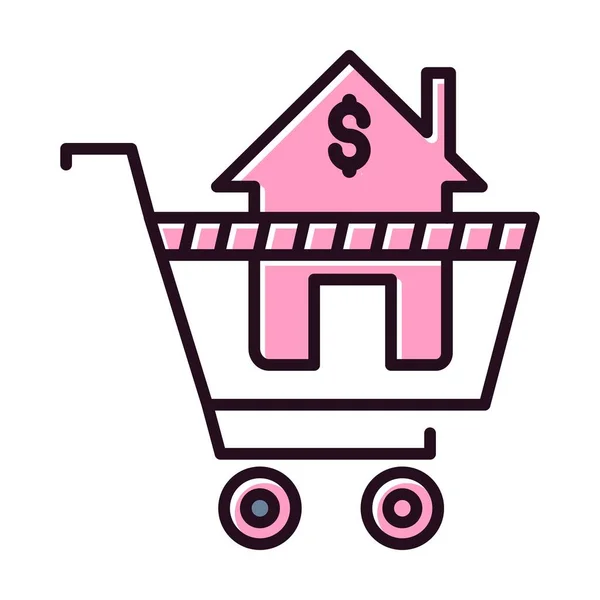 Online Property Filled Vector Icon Design — 스톡 벡터