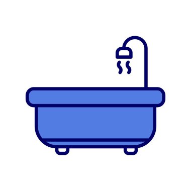 Küvet Satırı Doldurulmuş Vektör Simgesi Tasarımı