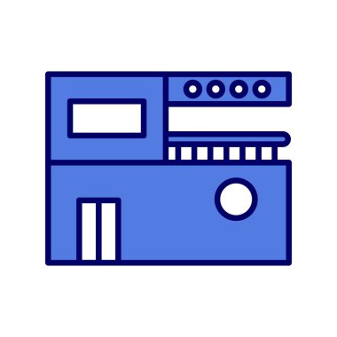 İnşa Satırı Dolu Vektör Simgesi Tasarımı