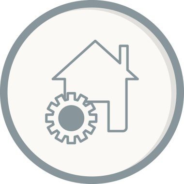 Yapı Doğrusal Vektör Simgesi Tasarımı Altında