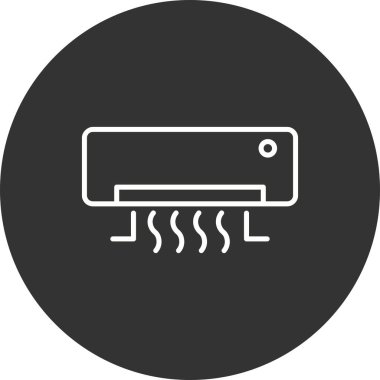 Klima Çizgisi Çemberi Ters Vektör Simgesi Tasarımı