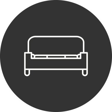 Kanepe Satırı Çemberi Ters Vektör Simgesi Tasarımı