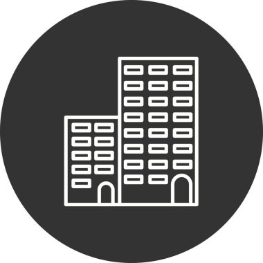 Daireler Çizgisi Çemberi Ters Vektör Simgesi Tasarımı