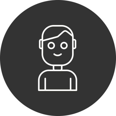 Ajan Satır Çemberi Ters Vektör Simgesi Tasarımı