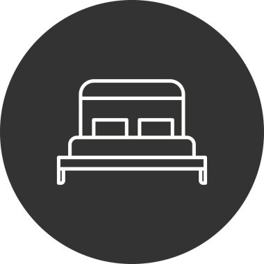 Yatak Hattının Çemberi Ters Vektör Simgesi Tasarımı