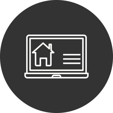 İnşaat Web Sitesi Çizgisi Çemberi Ters Vektör Simgesi Tasarımı