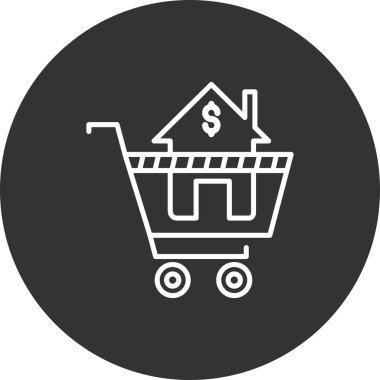 Çevrimiçi Özellik Satırı Çemberi Ters Vektör Simgesi Tasarımı