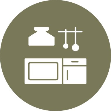 Mutfak Kabartma Çemberi Vektör Simgesi Tasarımı