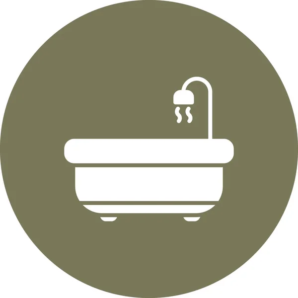 Badewanne Glyph Circle Vector Icon Design — Stockvektor