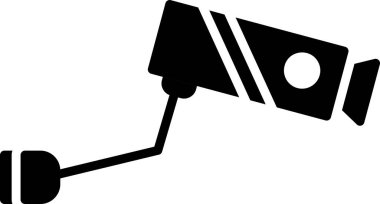 CCTV Kamera Glyph Vektör Simgesi Tasarımı