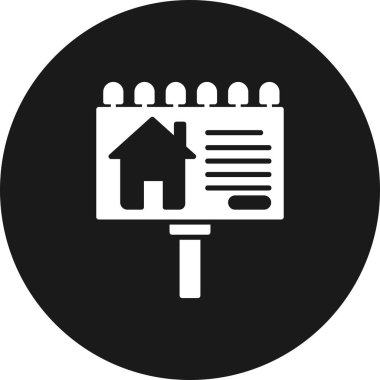 Bill Board Glyph Ters Vektör Simgesi Tasarımı