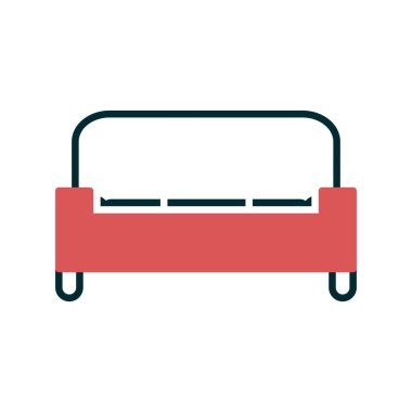 Koltuk Kabartması İki Renk Vektörü Simgesi Tasarımı