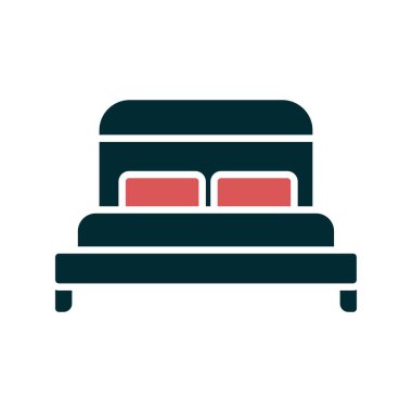 Yatak Kabartması İki Renk Vektörü Simgesi Tasarımı