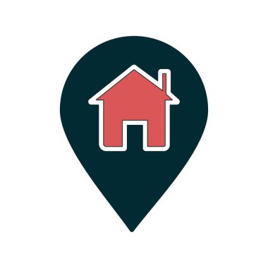 Konum Glyph İki Renk Vektörü Simgesi Tasarımı