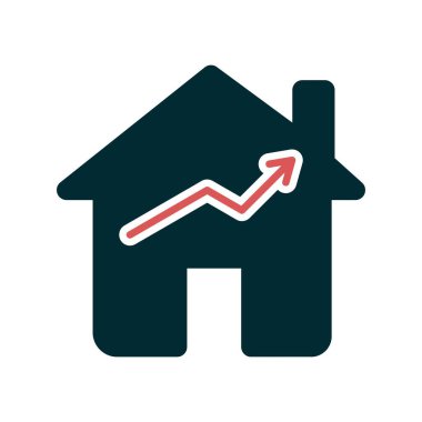 Kâr Glyph İki Renkli Vektör Simgesi Tasarımı