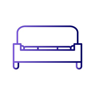Sofa Gradyan Doğrusal Vektör Simgesi Tasarımı