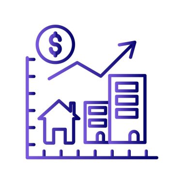 Propoerty Gradyan Doğrusal Vektör Simgesi Tasarımı