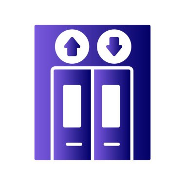 Asansör Gradyan Doğrusal Vektör Simgesi Tasarımı