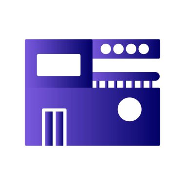 Bina Glyph Gradyan Doğrusal Vektör Simgesi Tasarımı