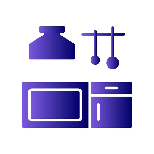 Kitchen Glyph Gradient Linear Vector Icon Design — Stock Vector