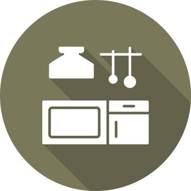 Mutfak Doğrusal Vektör Simgesi Tasarımı