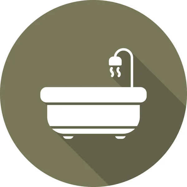 Bath Tub Linear Vector Icon Design — Stock Vector