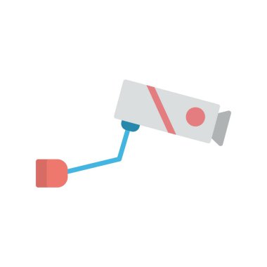 CCTV Kamera Glyph İki Renkli Vektör Simgesi Tasarımı