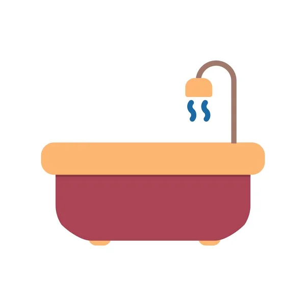 Bath Tub Glyph Δύο Colorvector Σχεδίαση Εικονιδίου — Διανυσματικό Αρχείο